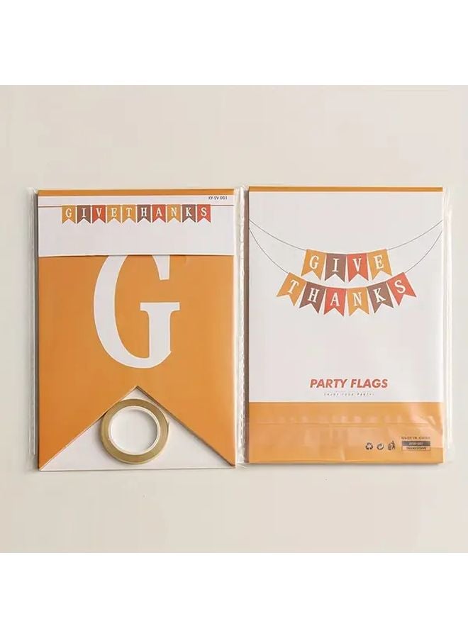 Give Thanks Thanksgiving Banner Garland Set With Maple Leaf Autumn Harvest Decor - Image 5